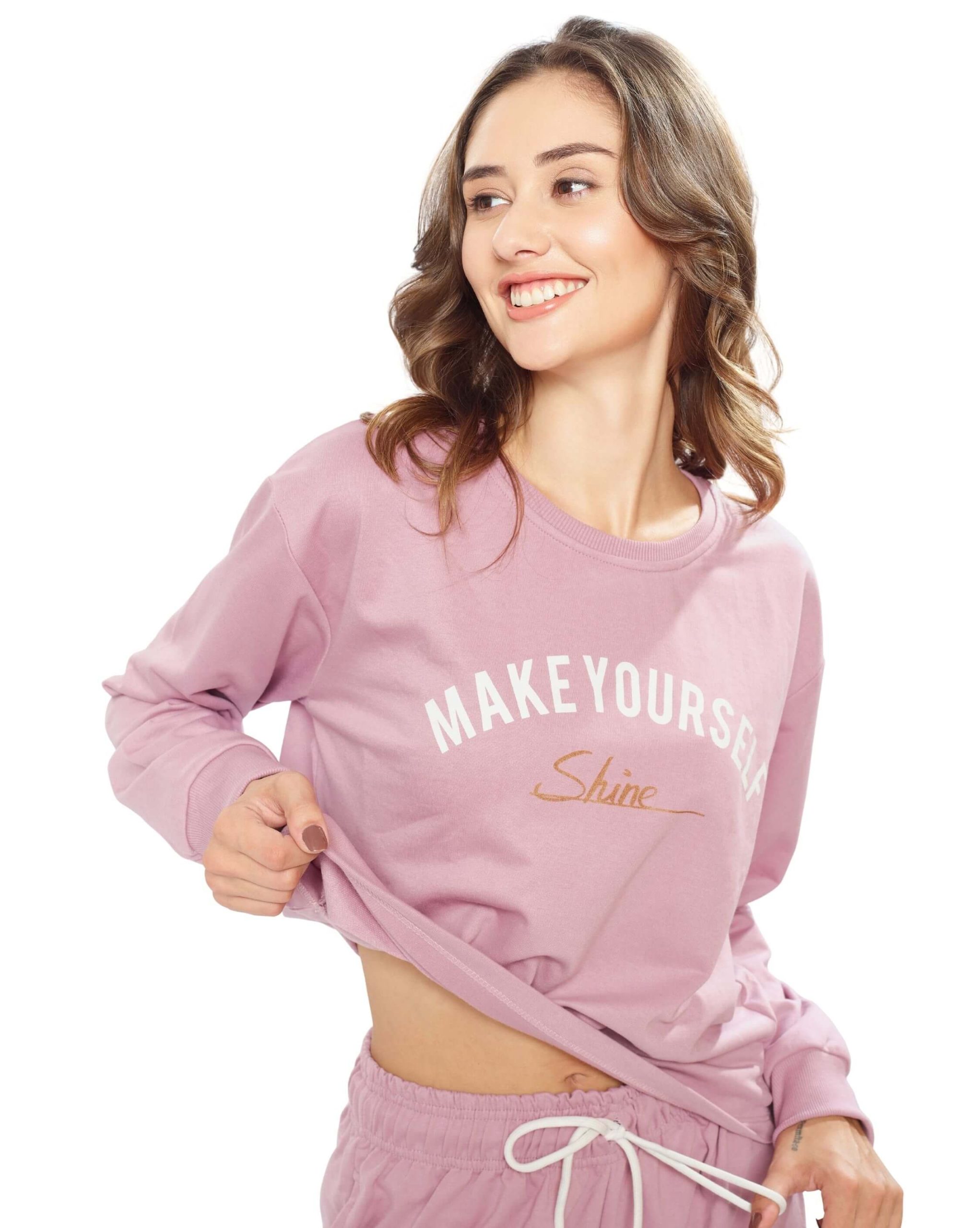 Relaxed-fit women's co-ord pyjama set with T-shirt and joggers pants