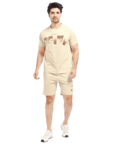 WEET Men's Cotton T-Shirt and Shorts Co ord Set | Comfortable Nightwear & Loungewear For Men 1004