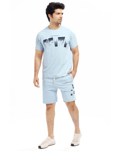 WEET Men's Cotton T-Shirt and Shorts Co ord Set | Comfortable Nightwear & Loungewear For Men 1004B