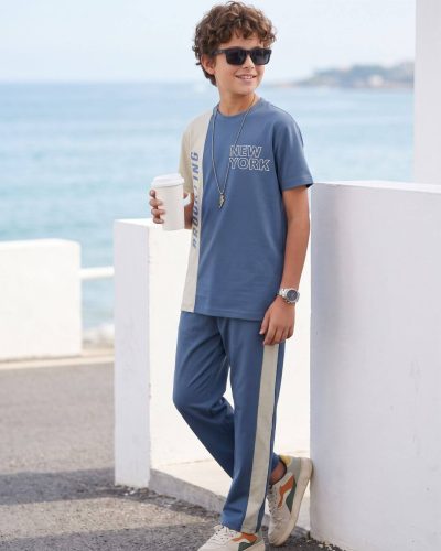 WEET Boys Cotton T-Shirt and Pyjama Set | Printed Nightwear Coord Set 8220b