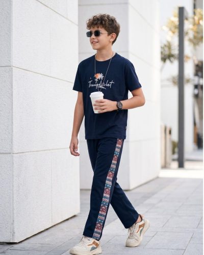 WEET Boys Cotton T-Shirt and Pyjama Set | Printed Nightwear Coord Set 8222