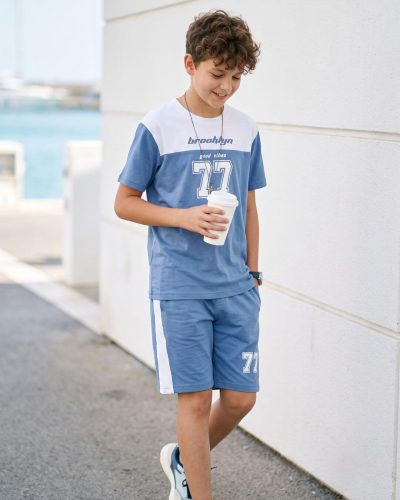 Boys Cotton T-Shirt and Shorts Set | Printed Nightsuit & Casual Coord for boys - 8213