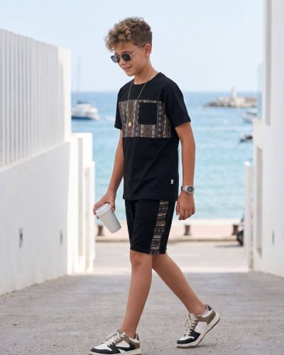 Boys Cotton T-Shirt with Pocket and Shorts Night Suit| Casual Coord for boys - 8216B