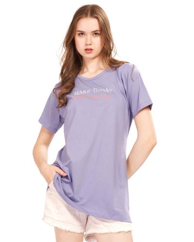 WEET Women's Cotton Long Printed T-Shirt 5432B