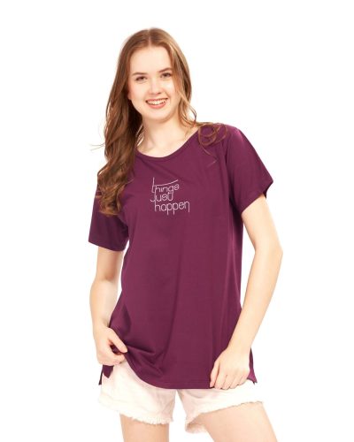 WEET Women's Cotton Long Printed T-Shirt 5433