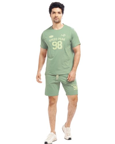 WEET Men's Cotton T-Shirt and Shorts Co ord Set | Comfortable Nightwear & Loungewear For Men 1006A