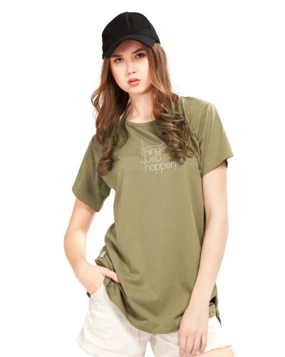 WEET Women's Cotton Long Printed T-Shirt 5433B