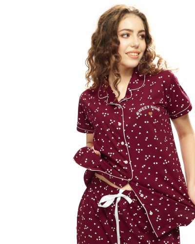 Women's sleepwear set with front-opening design for ultimate comfort