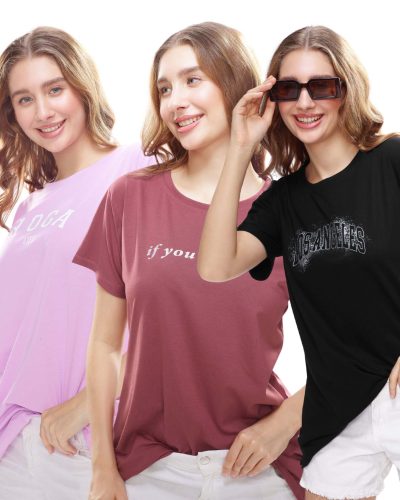 Women’s daily wear t-shirt combo – pack of 3