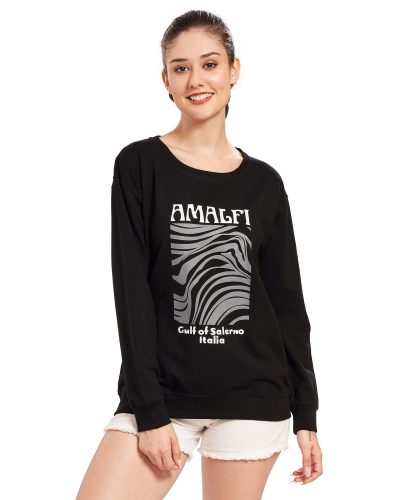 Women's Black Sweatshirt – Round Neck