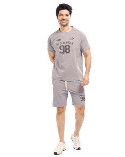 WEET Men's Cotton T-Shirt and Shorts Co ord Set | Comfortable Nightwear & Loungewear For Men 1006B
