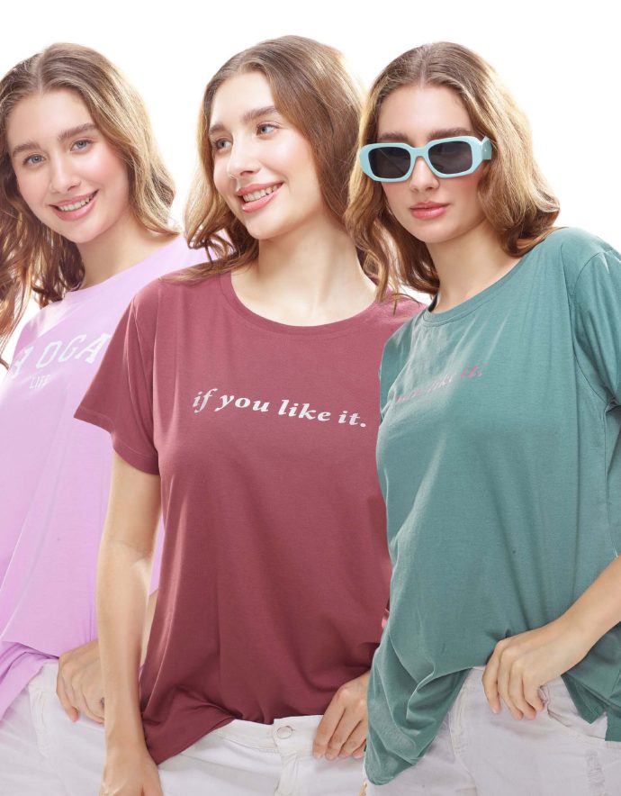 Women’s daily wear t-shirt combo – pack of 3