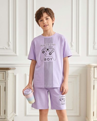 Boys Cotton T-Shirt and Shorts Set | Printed Nightsuit & Casual Coord for boys - 8207