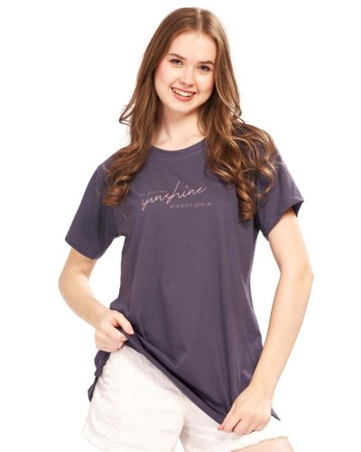 WEET Women's Cotton Long Printed T-Shirt 5435B