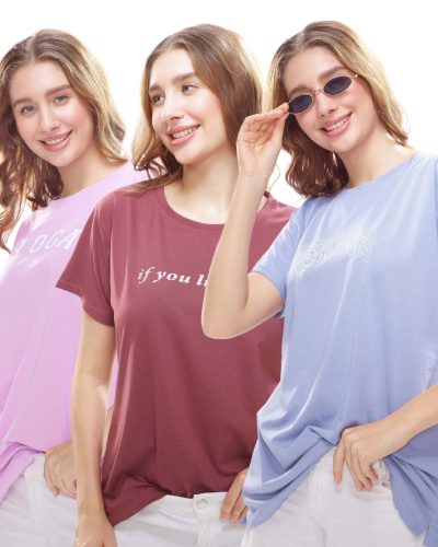Printed casual t-shirt combo for women online