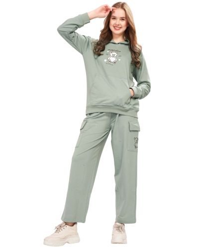 WEET Cotton Hoodie & Cargo Pocket Tracksuit | Women Tracksuit Activewear Set 409b