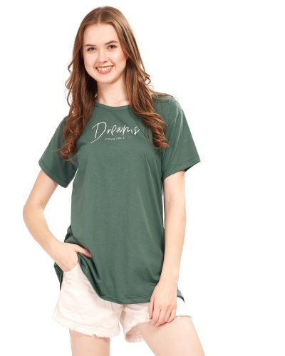 WEET Women's Cotton Long Printed T-Shirt 5434B
