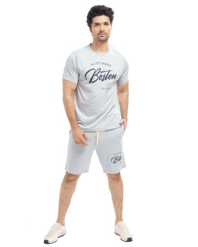 WEET Men's Cotton T-Shirt and Shorts Co ord Set | Comfortable Nightwear & Loungewear For Men 1007B