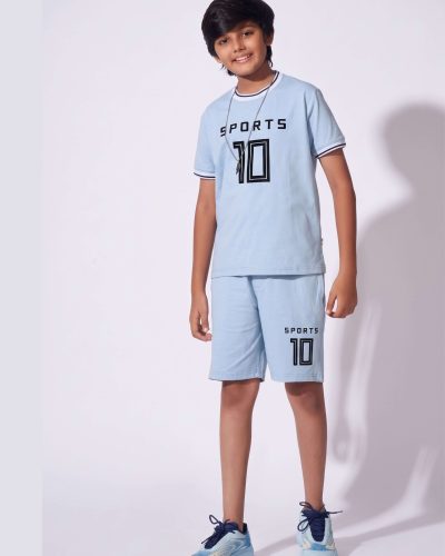 Boys Cotton T-Shirt and Shorts Set | Printed Nightsuit & Casual Coord for boys - 8214B