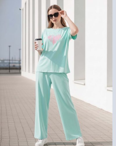 Women's Green Heart Co-Ord Set
