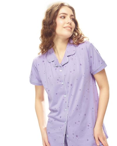 Relaxing women's front-open nightdress pyjama sleepwear set