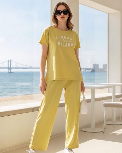 Women's London Milano Co-Ord Set –Yellow