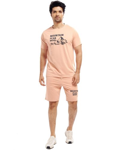 SISHA Men's Cotton T-Shirt and Shorts Co ord Set | Nightwear & Loungewear For Men 1009A