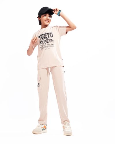 WEET Boys Cotton T-Shirt and Pyjama Set | Printed Nightwear Coord Set – 8402