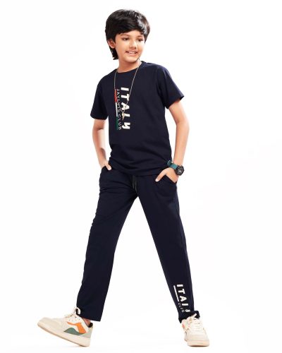 WEET Boys Cotton T-Shirt and Pyjama Set | Printed Nightwear Coord Set – 8401