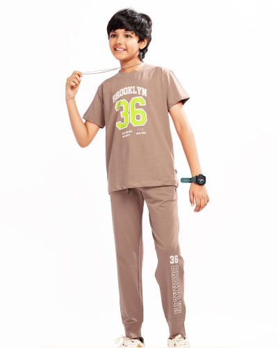 WEET Boys Cotton T-Shirt and Pyjama Set | Printed Nightwear Coord Set – 8409