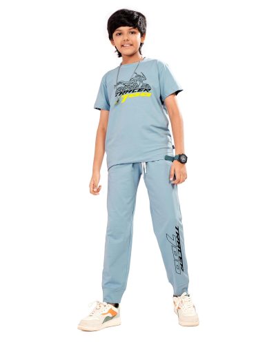 WEET Boys Cotton T-Shirt and Ribbed style Pyjama Set | Printed Nightwear Coord Set – 8406