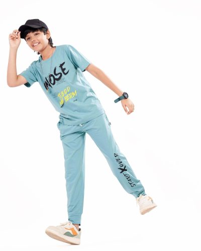 WEET Boys Cotton T-Shirt and Pyjama Set | Printed Nightwear Coord Set – 8412