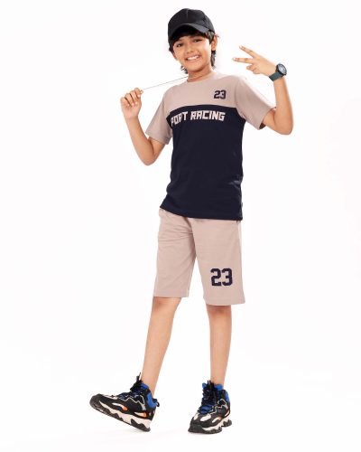 Boys Cotton T-Shirt and Shorts Set | Printed Nightsuit & Casual Coord for boys - 8208