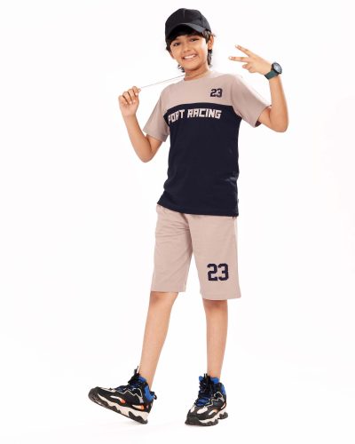 Boys Cotton T-Shirt and Shorts Set | Printed Nightsuit & Casual Coord for boys - 8208