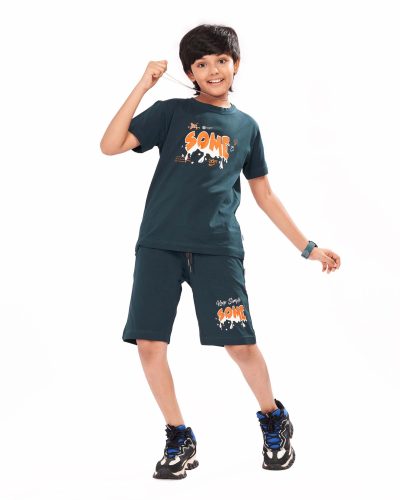 Boys Cotton T-Shirt and Shorts Set | Printed Nightsuit & Casual Coord for boys - 8204