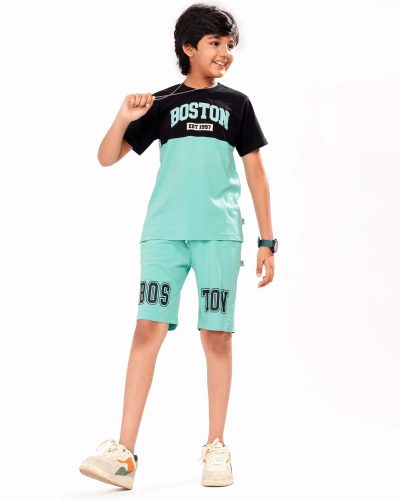 Boys Cotton T-Shirt and Shorts Set | Printed Nightsuit & Casual Coord for boys - 8206