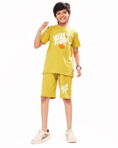 Boys Cotton T-Shirt and Shorts Set | Printed Nightsuit & Casual Coord for boys - 8205