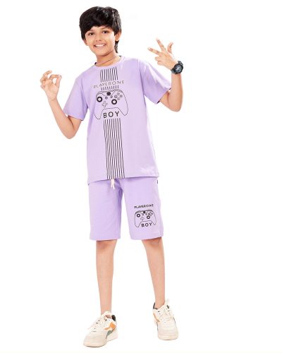 Boys Cotton T-Shirt and Shorts Set | Printed Nightsuit & Casual Coord for boys - 8207