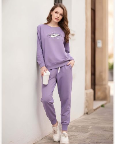 WEET Cotton Sweatshirt & Joggers Tracksuit | Women Co-ord Set 415A