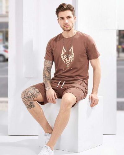WEET Cotton T-Shirt and Shorts Set for Men,       Night Wear for Men,       Men's Shorts Set MCS135B