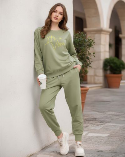 WEET Cotton Sweatshirt & Joggers Tracksuit | Women Co-ord Set 413B