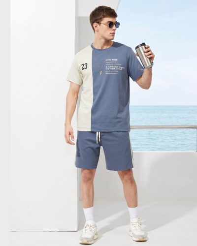 WEET Cotton T-Shirt and Shorts Set for Men | Men's Nightwear MCS140