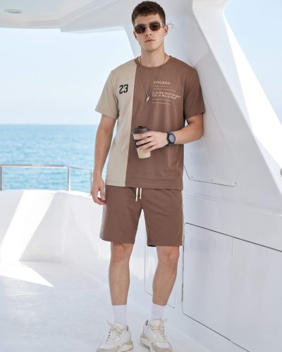 WEET Cotton T-Shirt and Shorts Set for Men | Men's Nightwear MCS140B