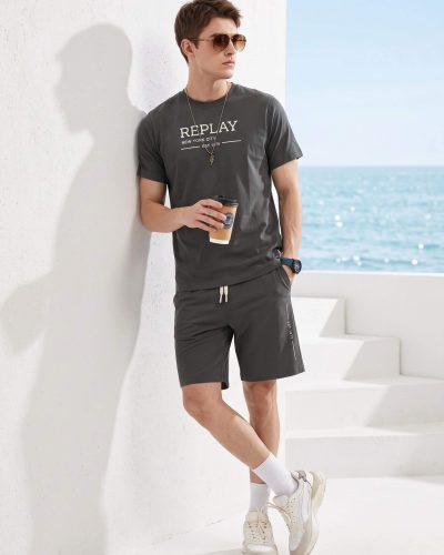 WEET Cotton T-Shirt and Shorts Set for Men | Men's Nightwear MCS145B
