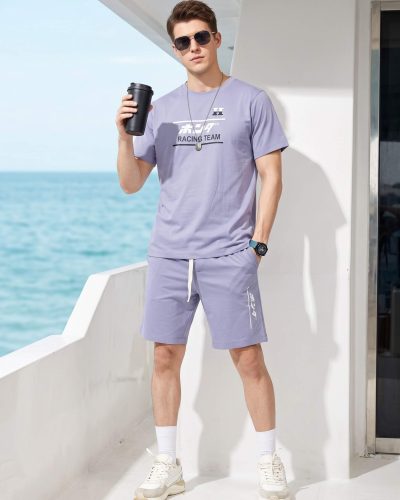 WEET Cotton T-Shirt and Shorts Set for Men | Men's Nightwear MCS144