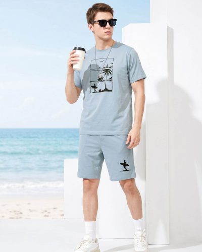 WEET Cotton T-Shirt and Shorts Set for Men | Men's Nightwear MCS141