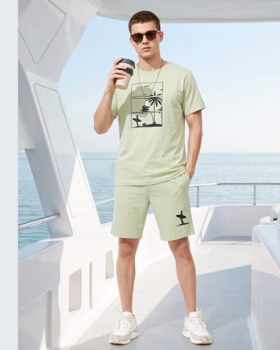 WEET Cotton T-Shirt and Shorts Set for Men | Men's Nightwear MCS141B