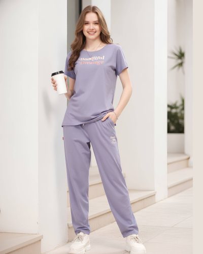 WEET Women's Printed T-shirt and Pyjama Night Suit for Women 207B