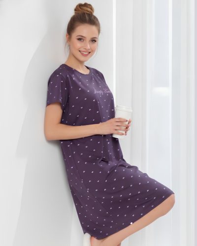Women's Purple Heart Printed Short Nighty