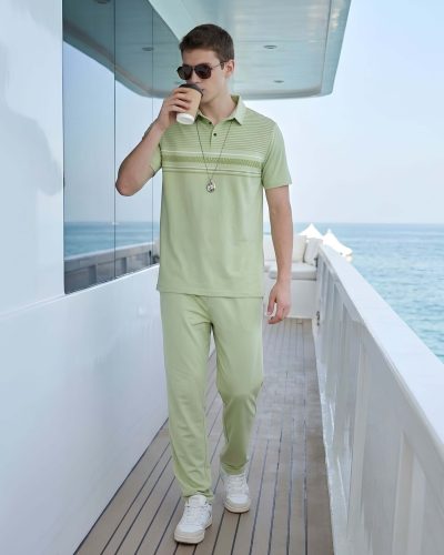 WEET Cotton Polo Tshirt and Pyjama Set for Men,  Men's Pyjama Set 170